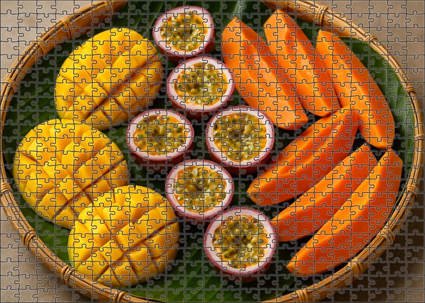 Sunshine Platter Mango Papaya And Passion Fruit Medley 20 Piece Puzzle