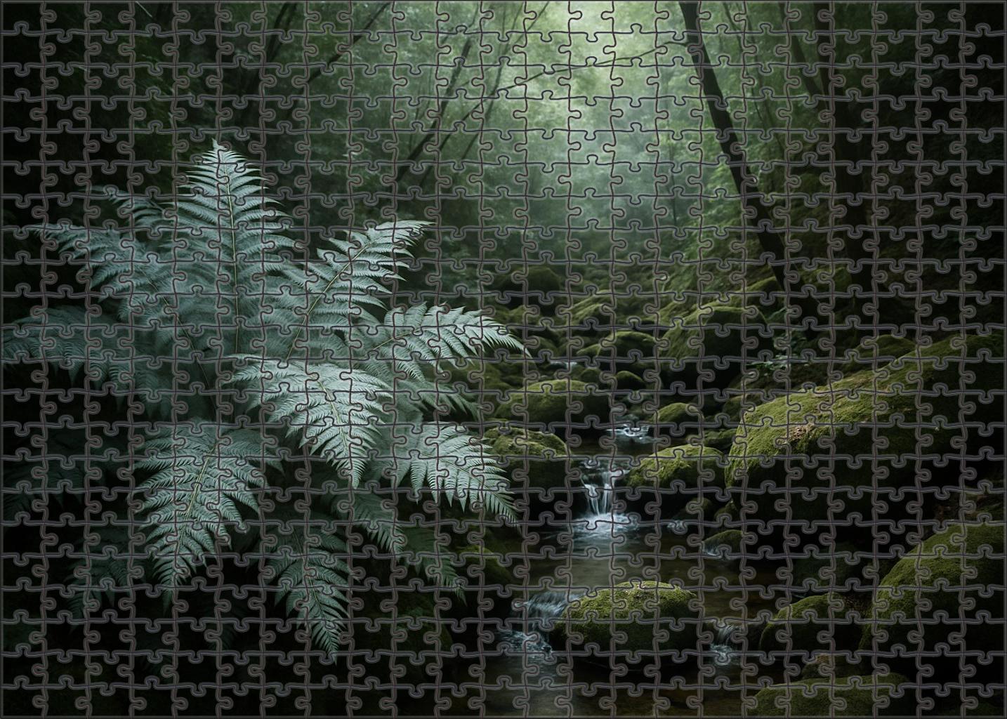 Veiled Hollow Of Silver Ferns Custom Jigsaw Puzzle