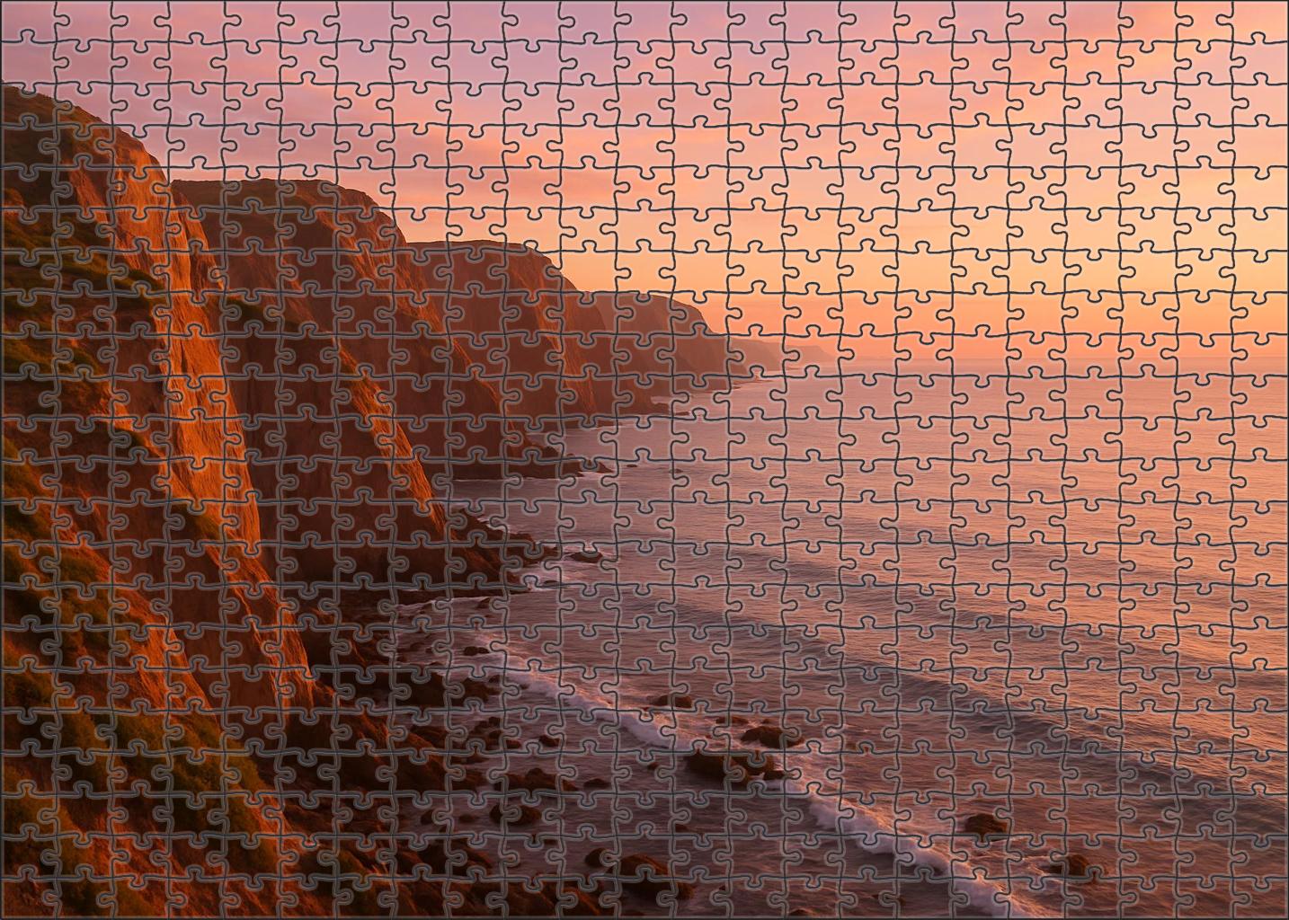 Sunrise Cliff Coast Unique Puzzle Design