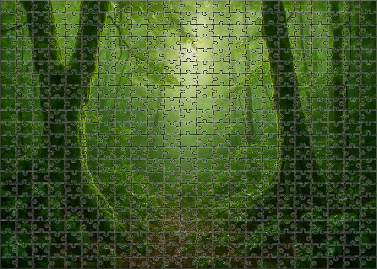 Emerald Rainforest Hollow Custom Jigsaw Puzzle