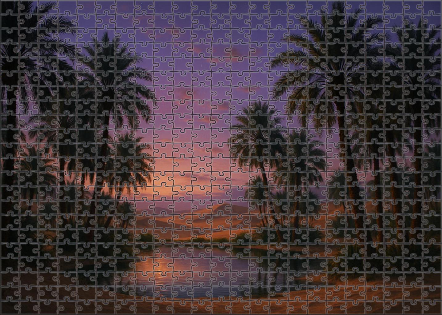 Radiant Wadi Emerald Oasis Hidden In Golden Sands 200 Piece Puzzle