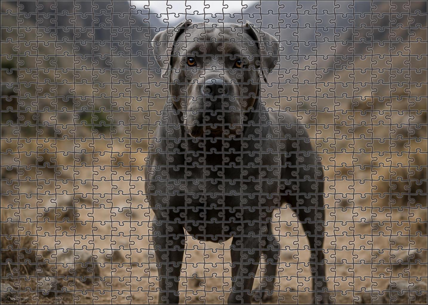 Dusky Slate Mysterious Blue-gray Molosser With Calm Strength 200 Piece Puzzle