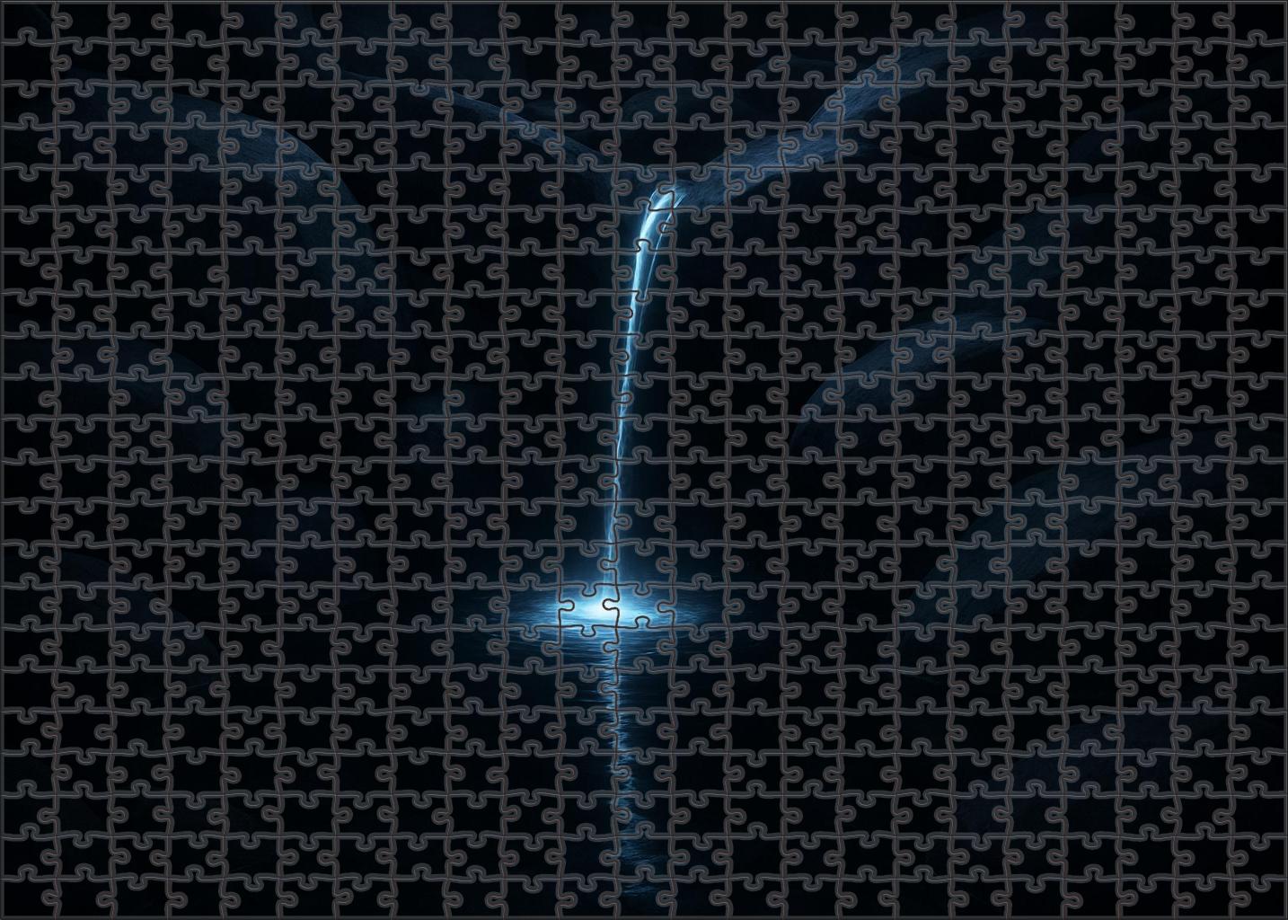 Moonlit Ribbon Plunge Custom Jigsaw Puzzle