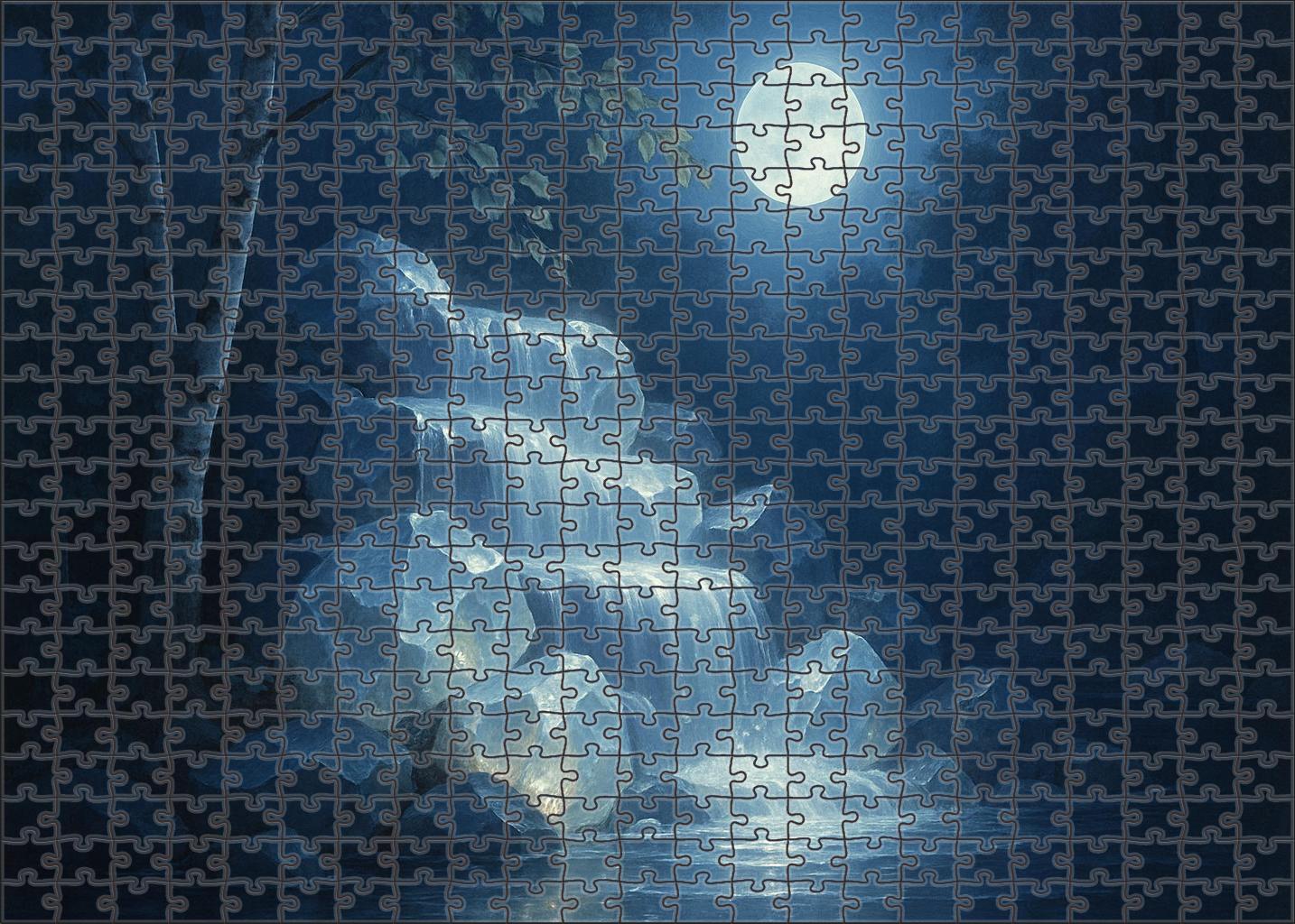 Moonlit Crystal Cascade 100 Piece Puzzle