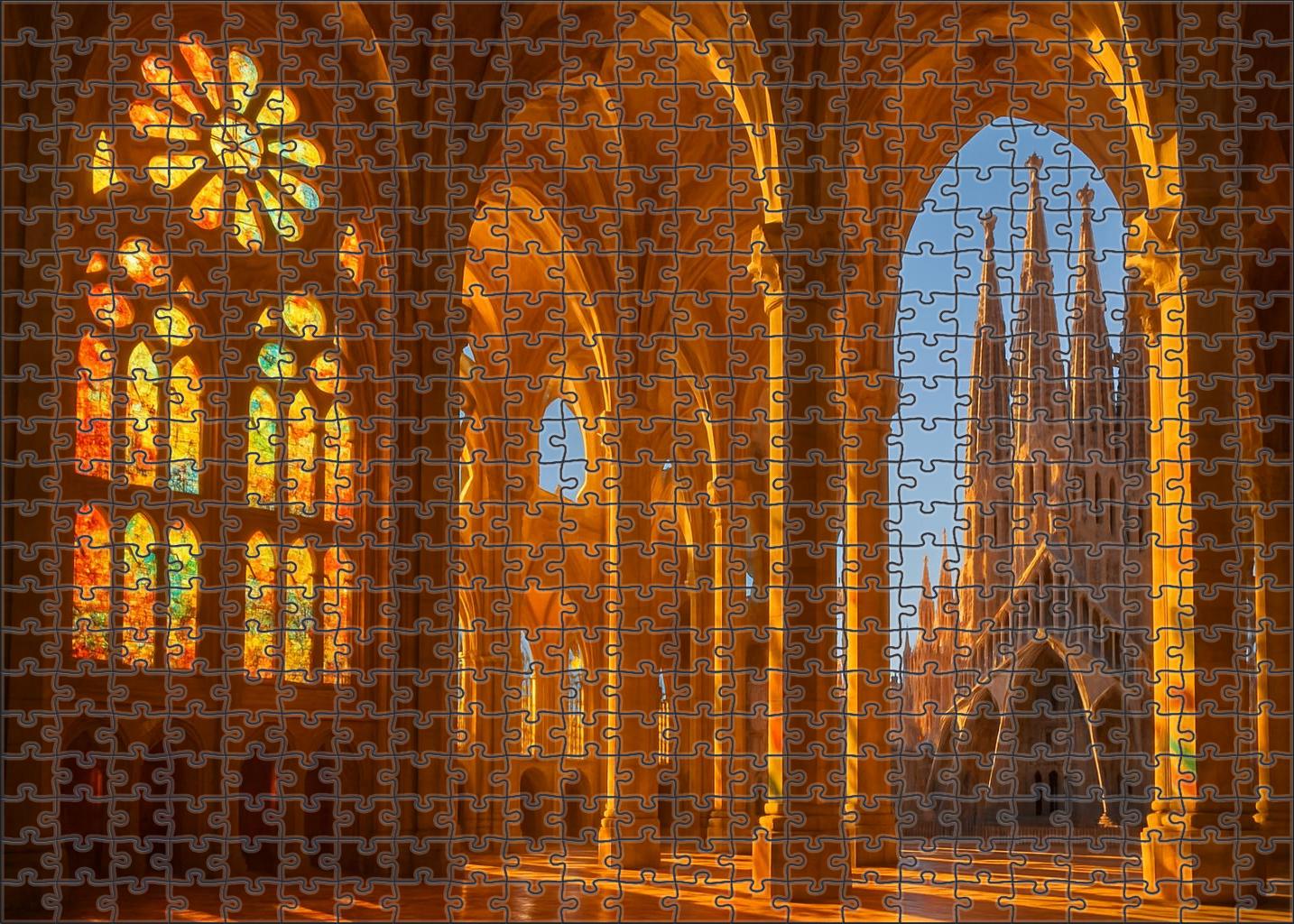The Sagrada Familia Located in Barcelona Spain recognized by 7988 worldwide as Gauds masterpiece and a symbol of modernist architecture Wooden Jigsaw Puzzle puzzle