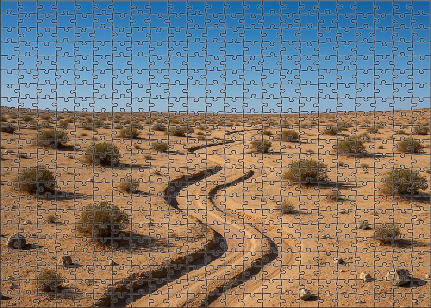 Twisting Wash Ephemeral Streambed Among Pale Sands Puzzle Challenge