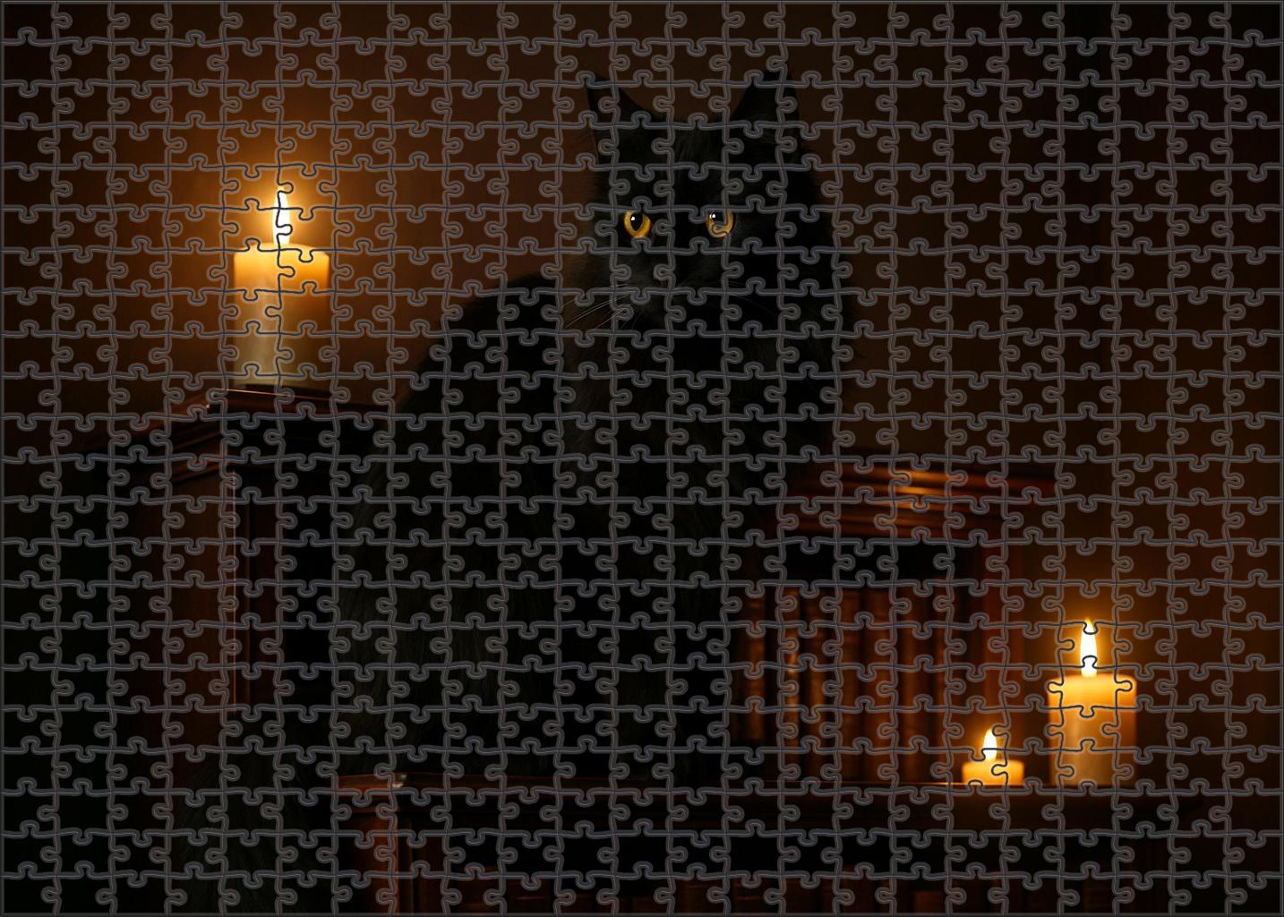 Shadow Lace Silky Black Longhair With Poised Elegance Puzzle Fun