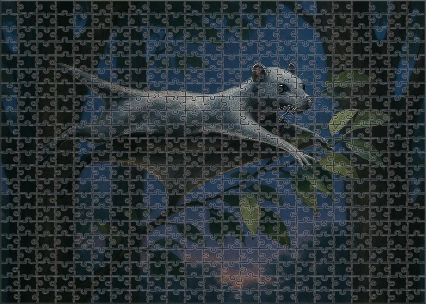 Silverwhisker Glider Arboreal Mammal With Extended Membranous Limbs 200 Piece Puzzle