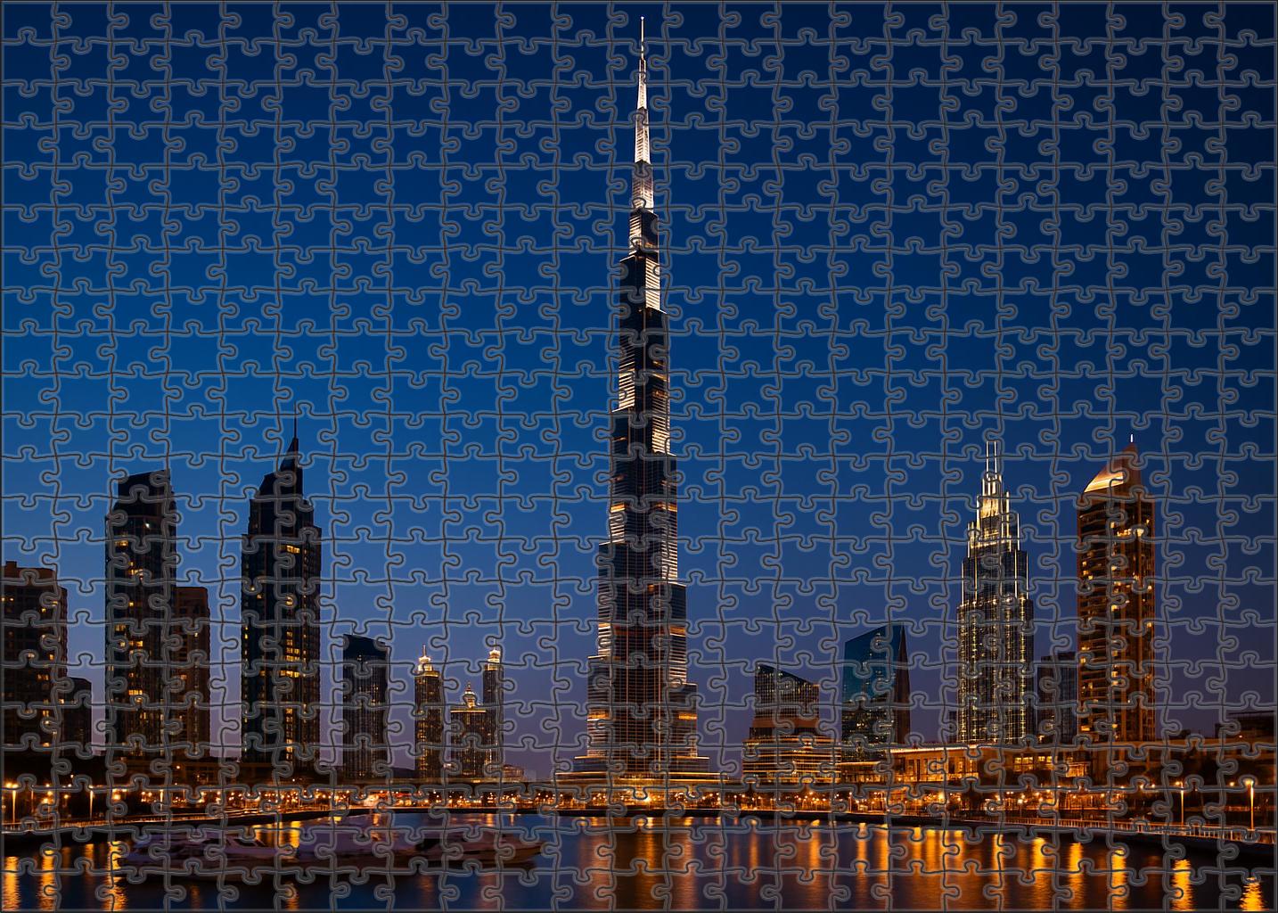 Dubai Marina Skyline Ultra-modern Supertalls Dominated By The Burj Khalifa Puzzle For Adults