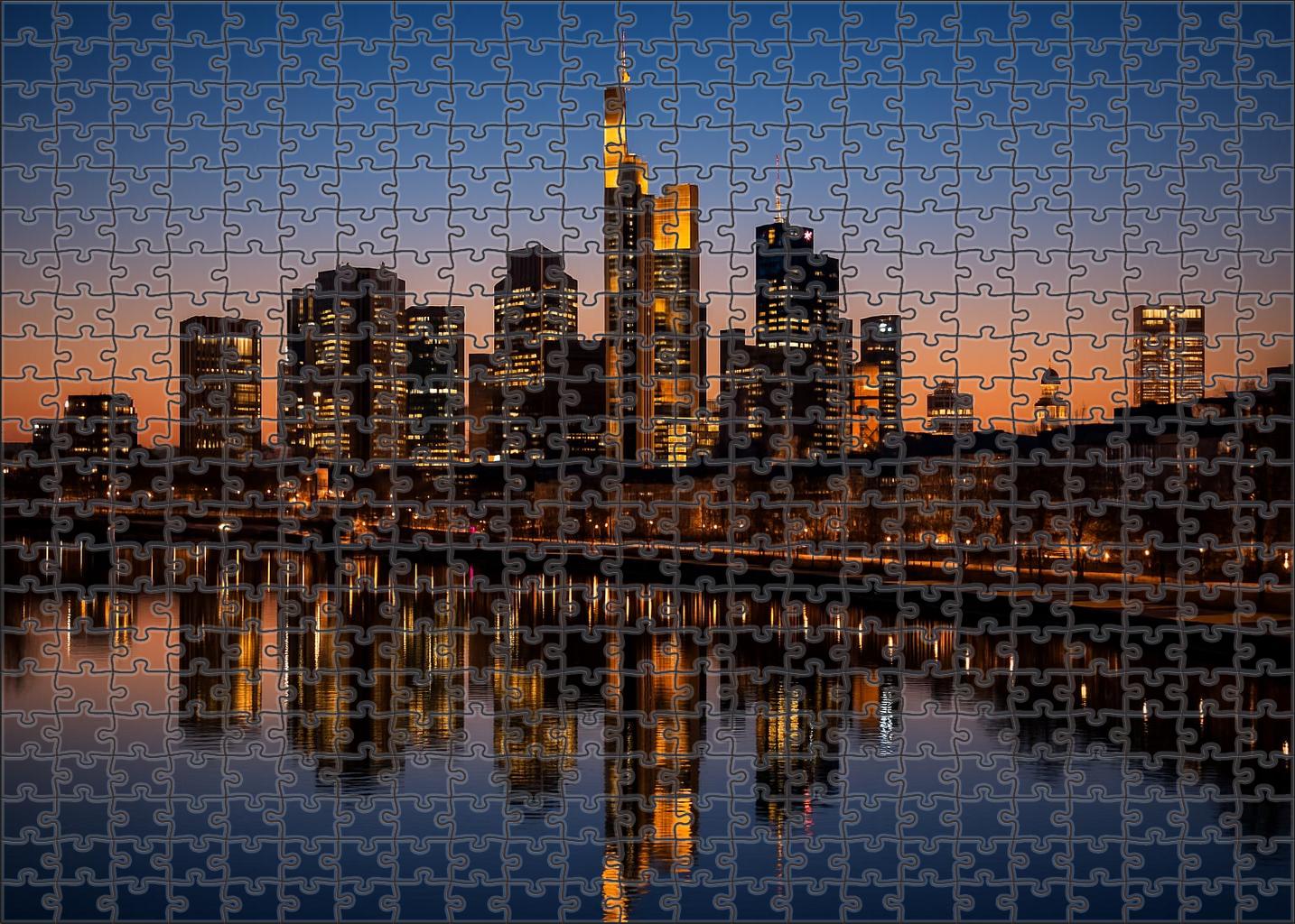 Frankfurt Main Skyline Europes Leading Financial Center Skyline With Commerzbank Tower Easy Puzzles