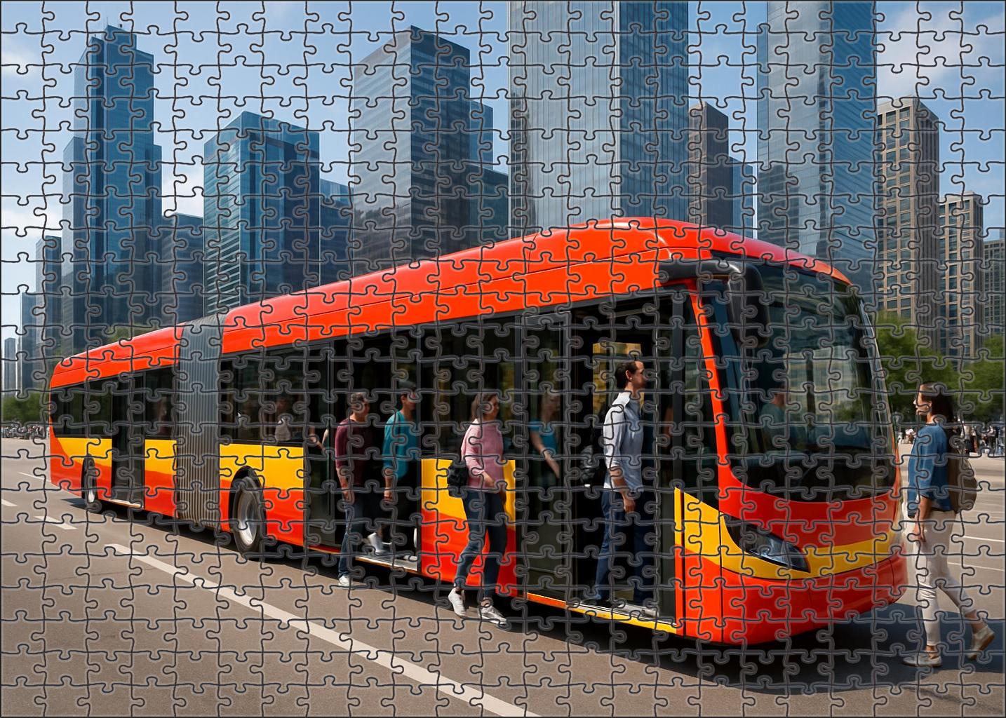 Articulated Electric Bus Challenging Puzzles