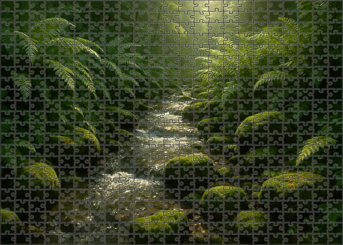 Fern-shrouded Brookside 300 Piece Puzzle