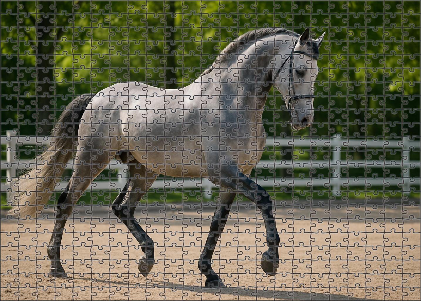 Shadowbrook Glider Sleek Gray Warmblood With Effortless Extension Mini Puzzle