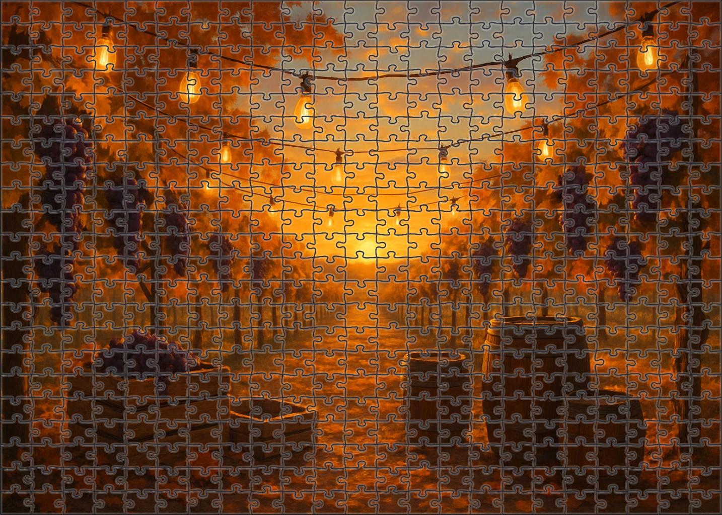 Sunset Harvest Vineyard Family Puzzles