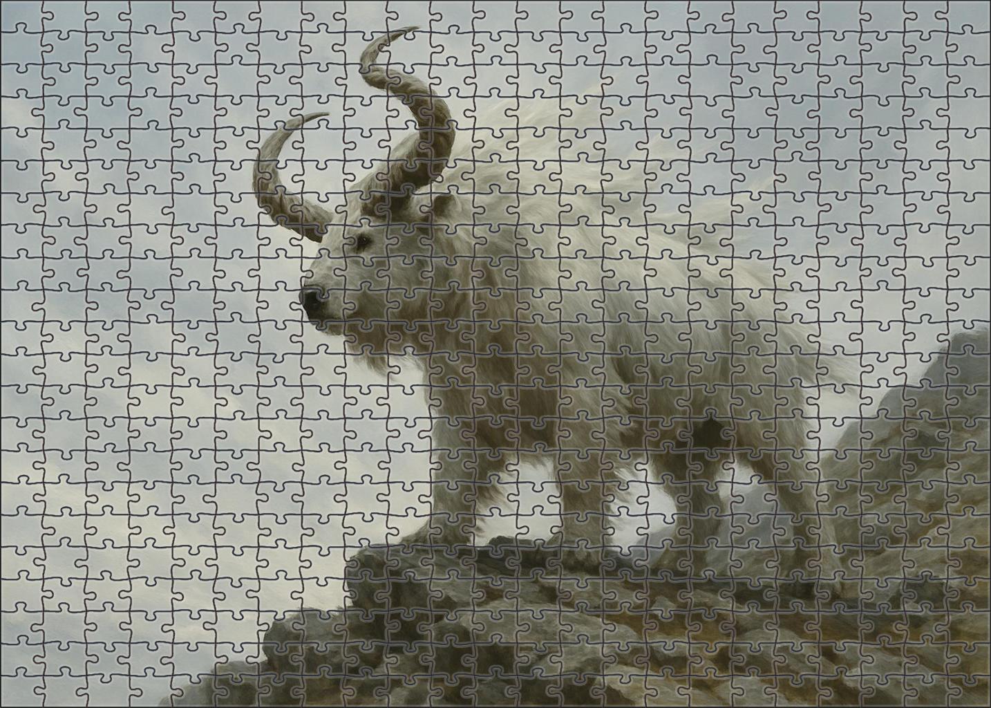 Ivory Spiral Horn Stately Herbivore With Helical Tusks And Sturdy Frame Premium Puzzle Pieces