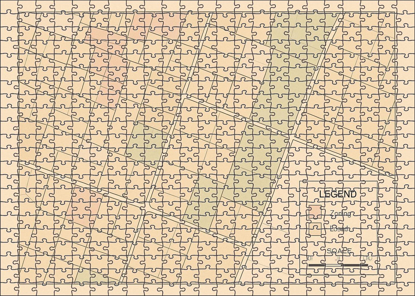 Cadastral Parcel Grid Map 20 Piece Puzzle