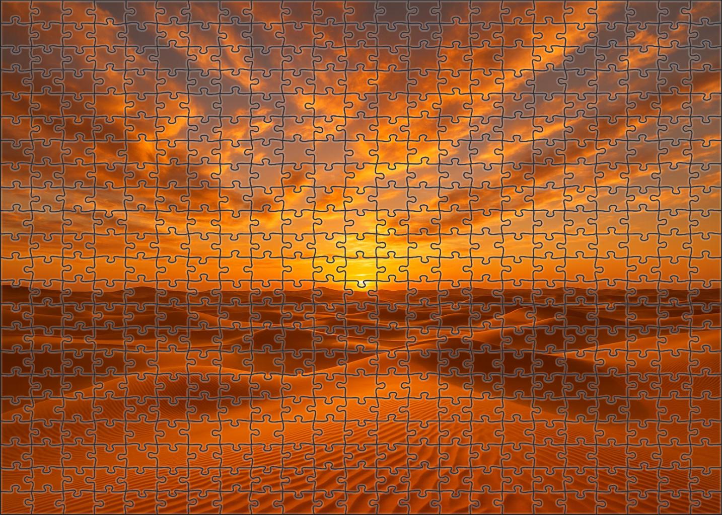 Gilded Oasis View Gold And Amber Melodies Over Desert Sands Puzzle Collection