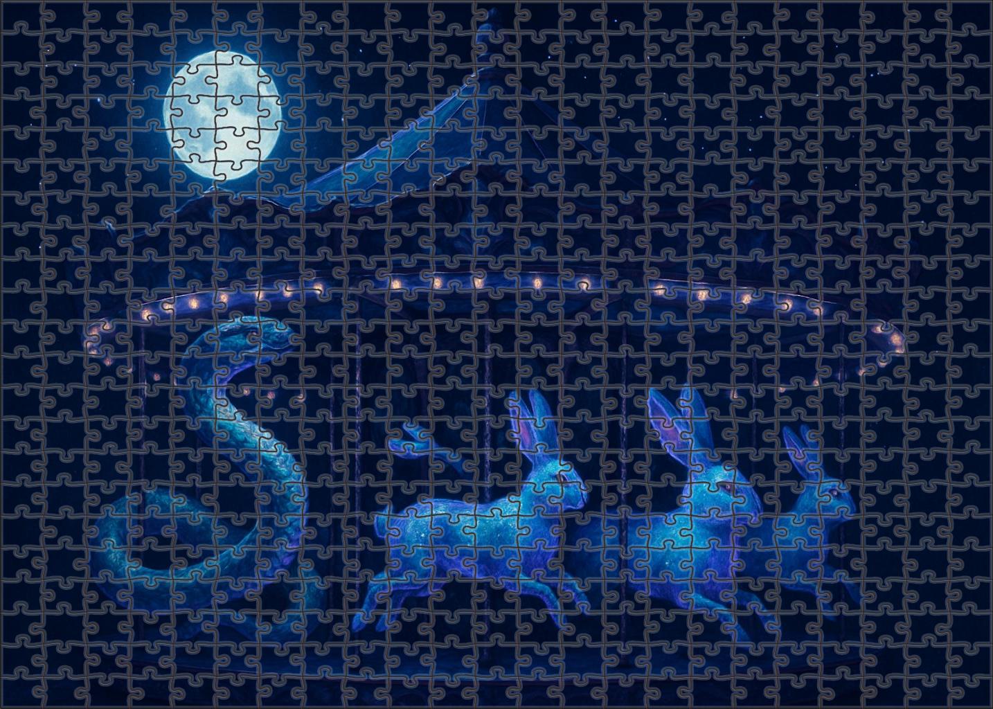Midnight Carousel Menagerie Large Format Puzzle