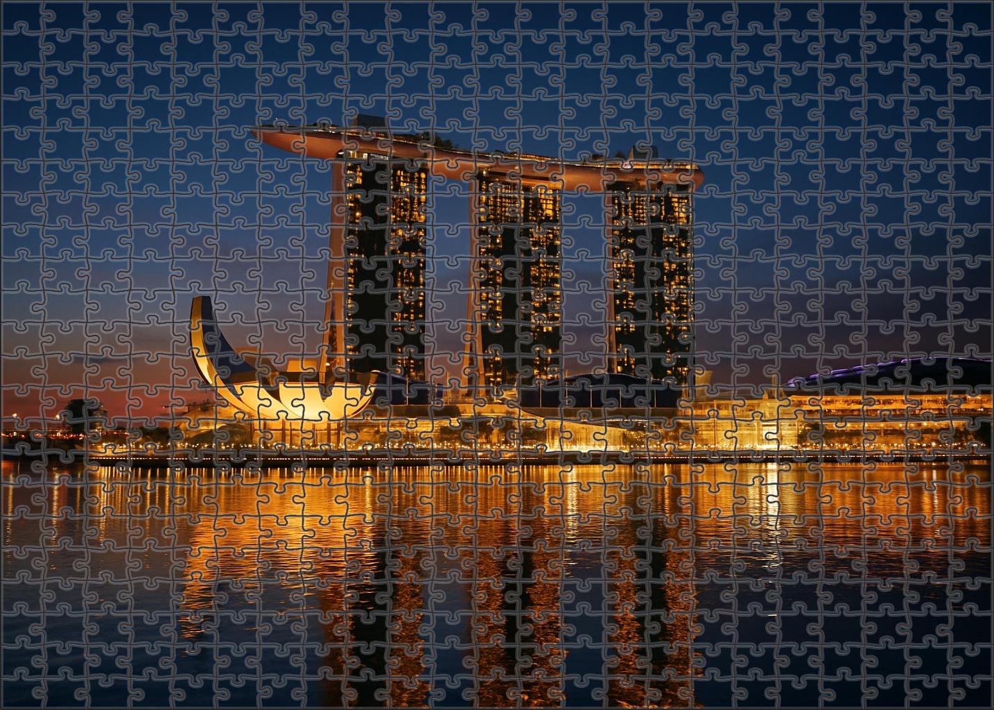 The Marina Bay Sands Singapore Recognized By 6450 Globally For Its Futuristic Hotel And Sky Park Design Unique Puzzle Design