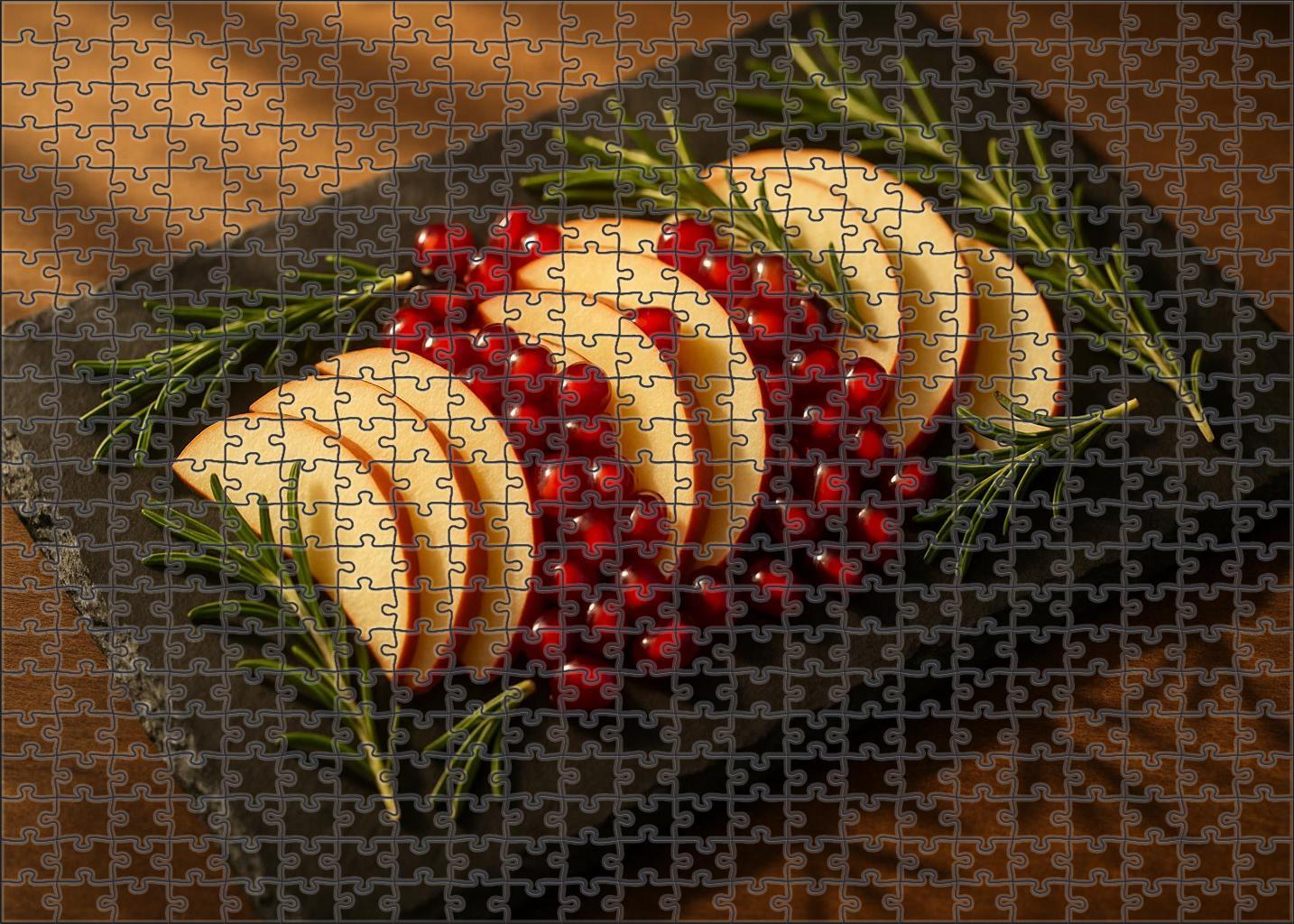 Sunset Orchard Layered Apple And Pomegranate Display Large Format Puzzle