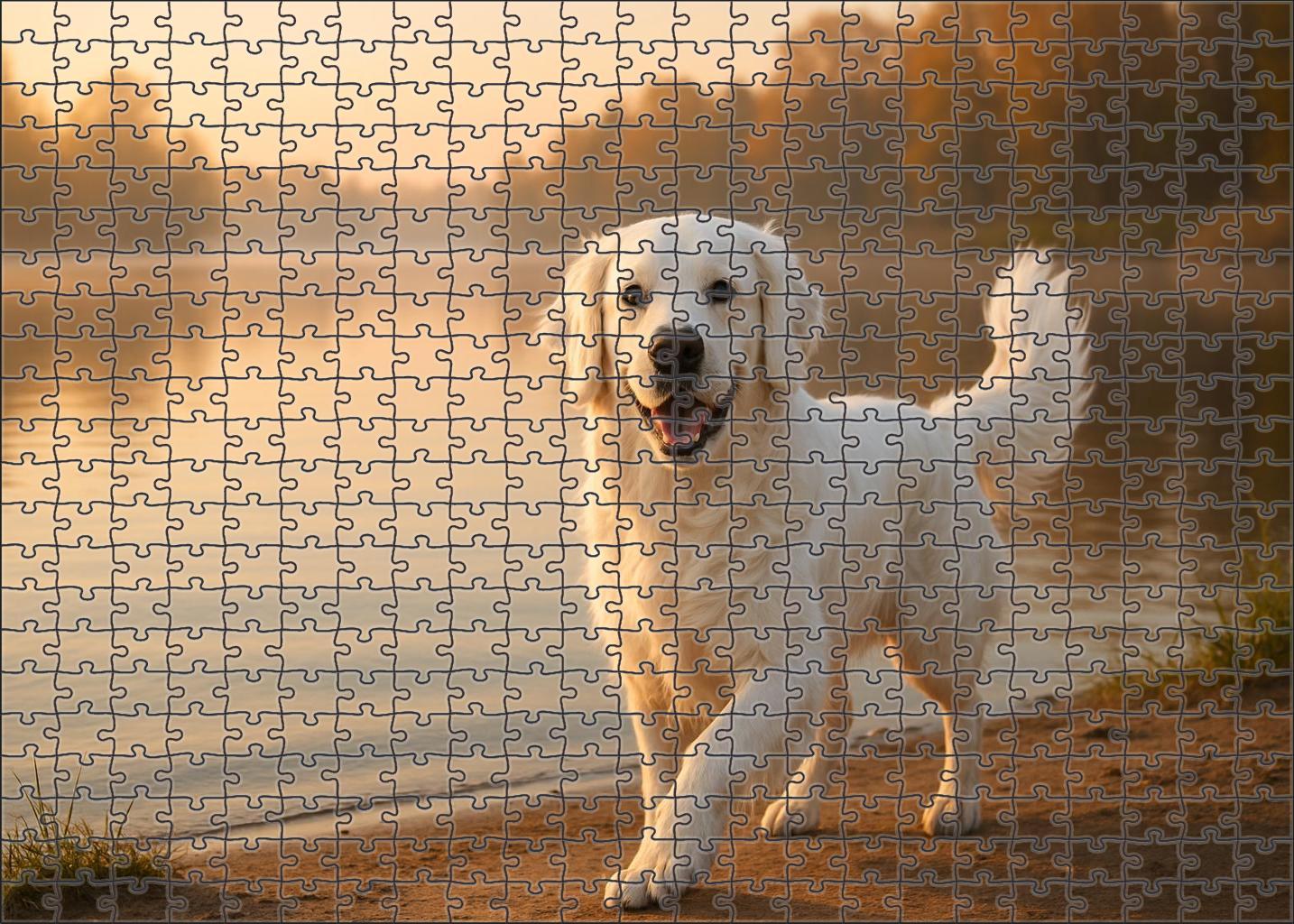 Pearl Glow Pristine White Retriever With Flowing Feathered Coat 200 Piece Puzzle
