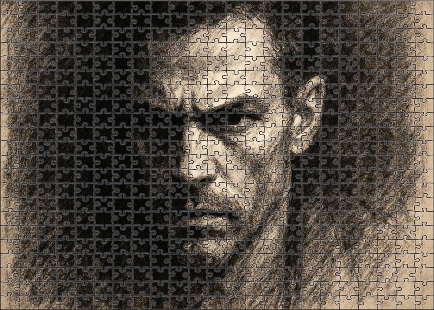 Expressive Portrait Fragment Charcoal And Eraser Techniques Premium Puzzle Pieces