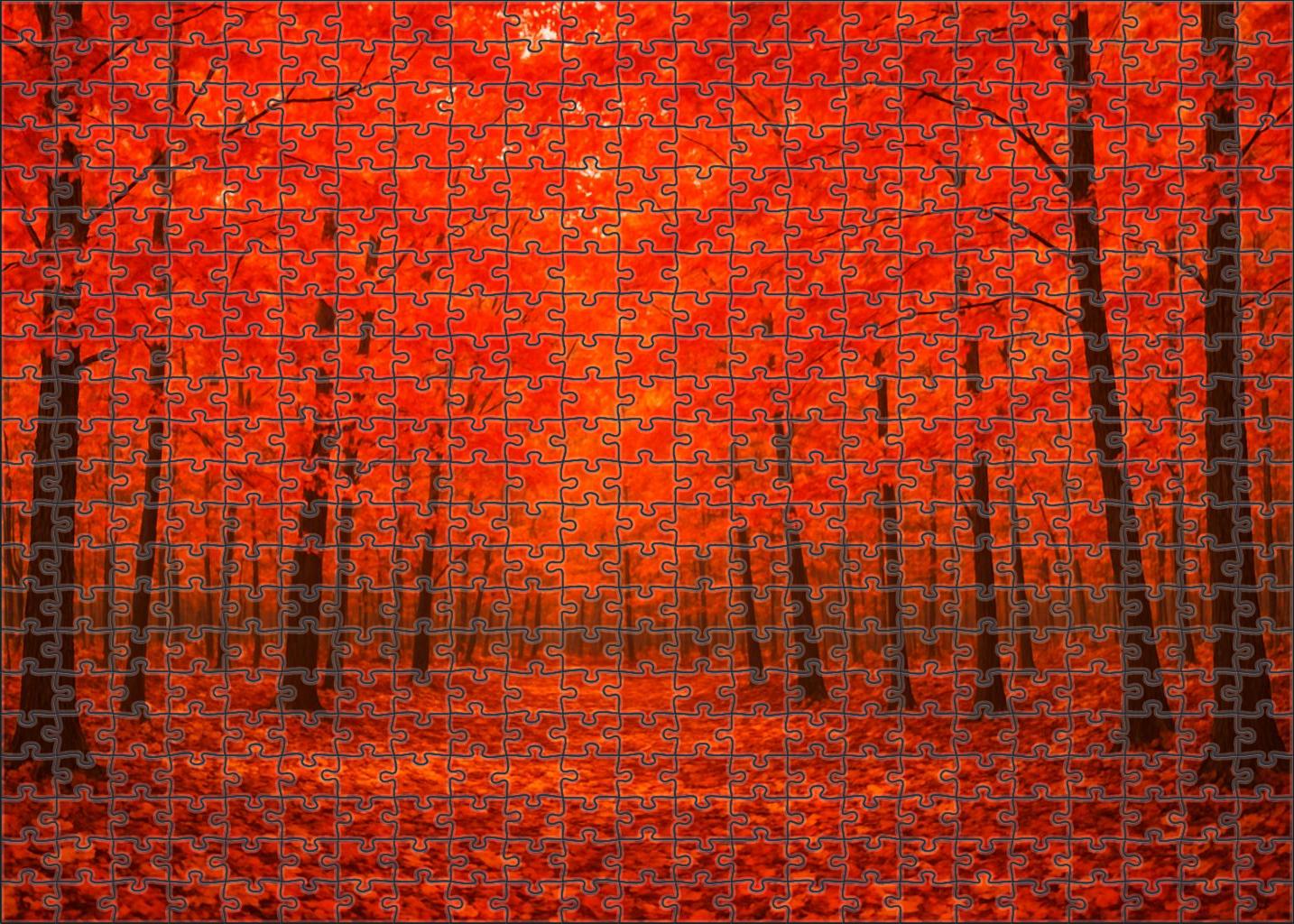 Crimson Autumn Reach Large Format Puzzle