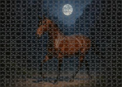 Moonlit Canyon Charger Rugged Bay Gelding With Sturdy Build Custom Jigsaw Puzzle