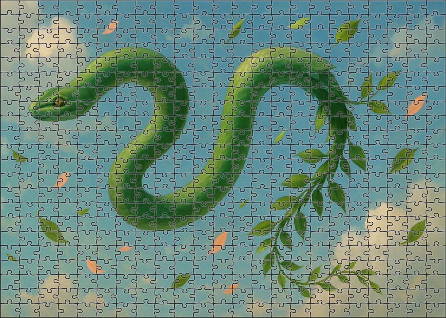Galevine Serpent Slender Wind Serpent With Vining Leaf Tail Large Format Puzzle