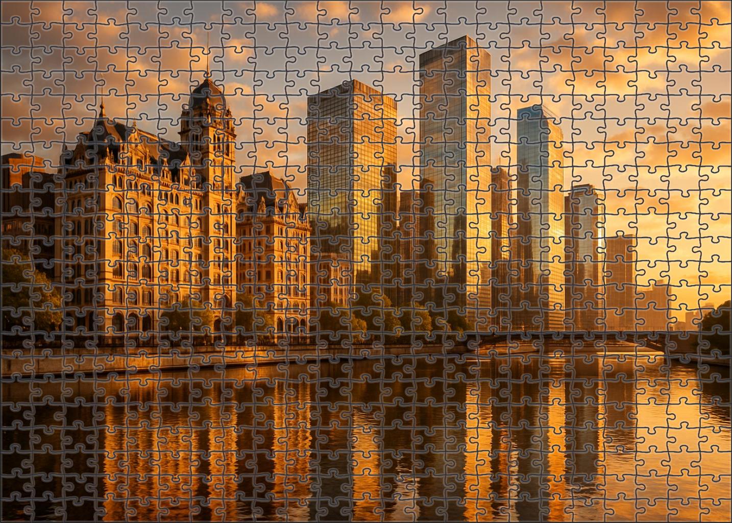 Buenos Aires Skyline Eclectic Mix Of European Classical And Contemporary High-rises Along The Rio De La Plata Puzzle For Kids