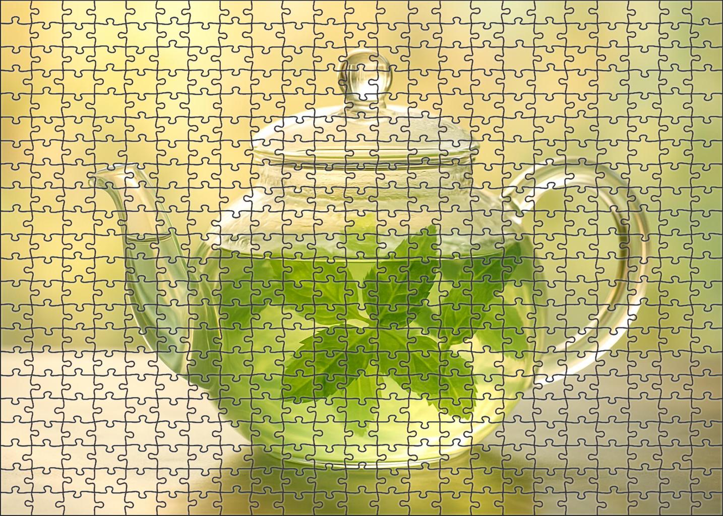 Silver Leaf Green Tea Premium Puzzle Pieces