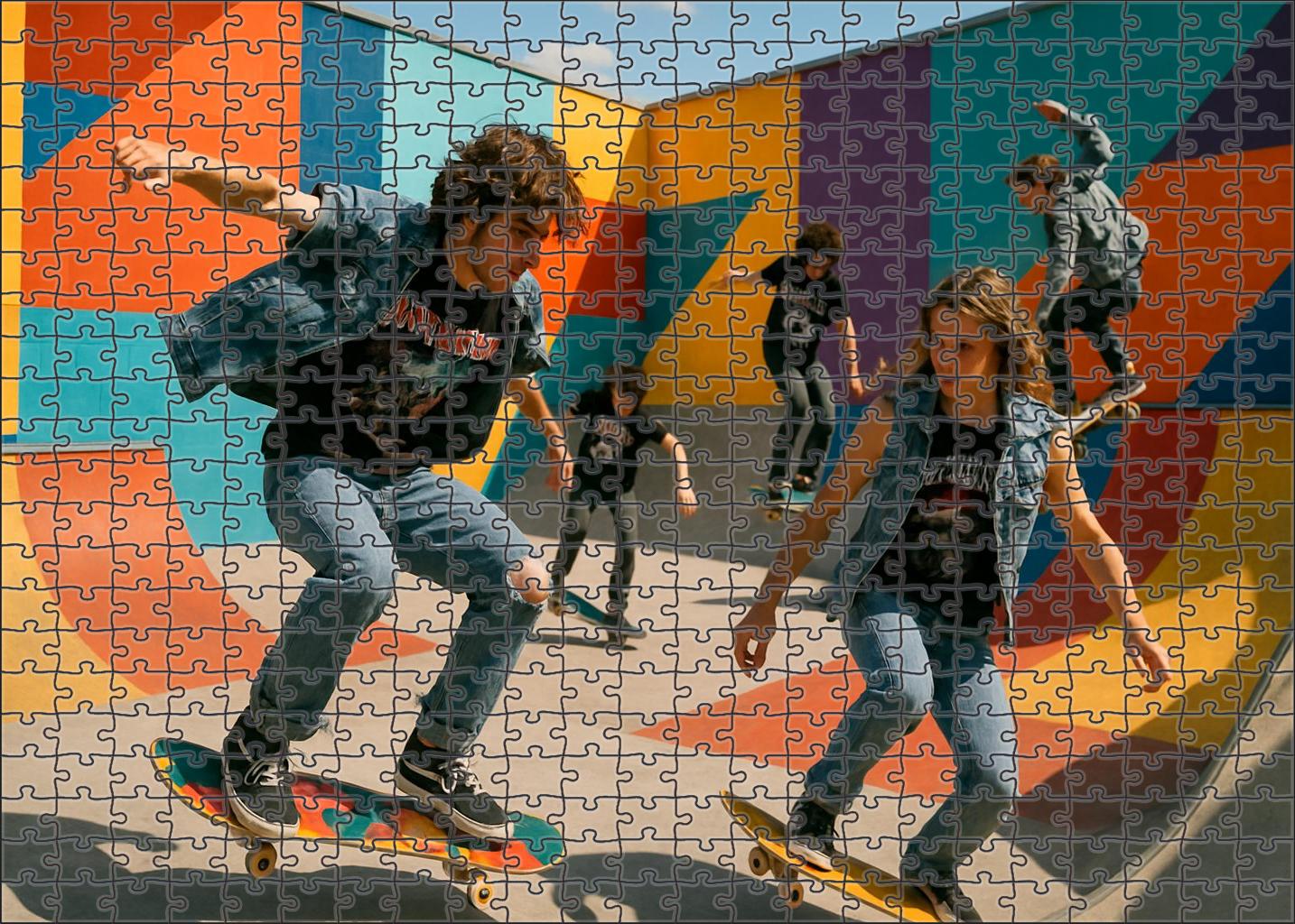 Retro Skate Punk Rebellious Youth Culture And Graffiti Vibes Unique Puzzle Design