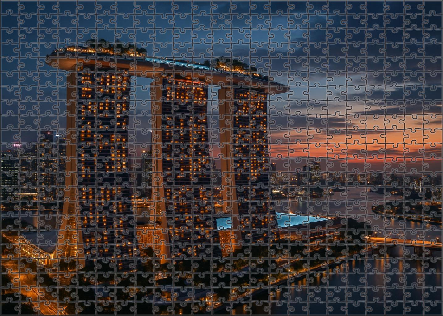 Marina Bay Sands Singapore Recognized By 7156 For Its Innovative Skyline Silhouette Unique Puzzle Design