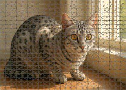 Silver Ripple Shimmering Silver-spotted Shorthaired With Curious Nature 200 Piece Puzzle