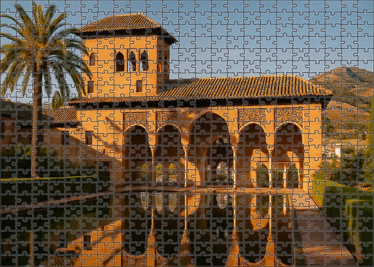 Alhambra Palace Granada Spain Identified By 7423 For Its Islamic Architectural Splendor Custom Jigsaw Puzzle