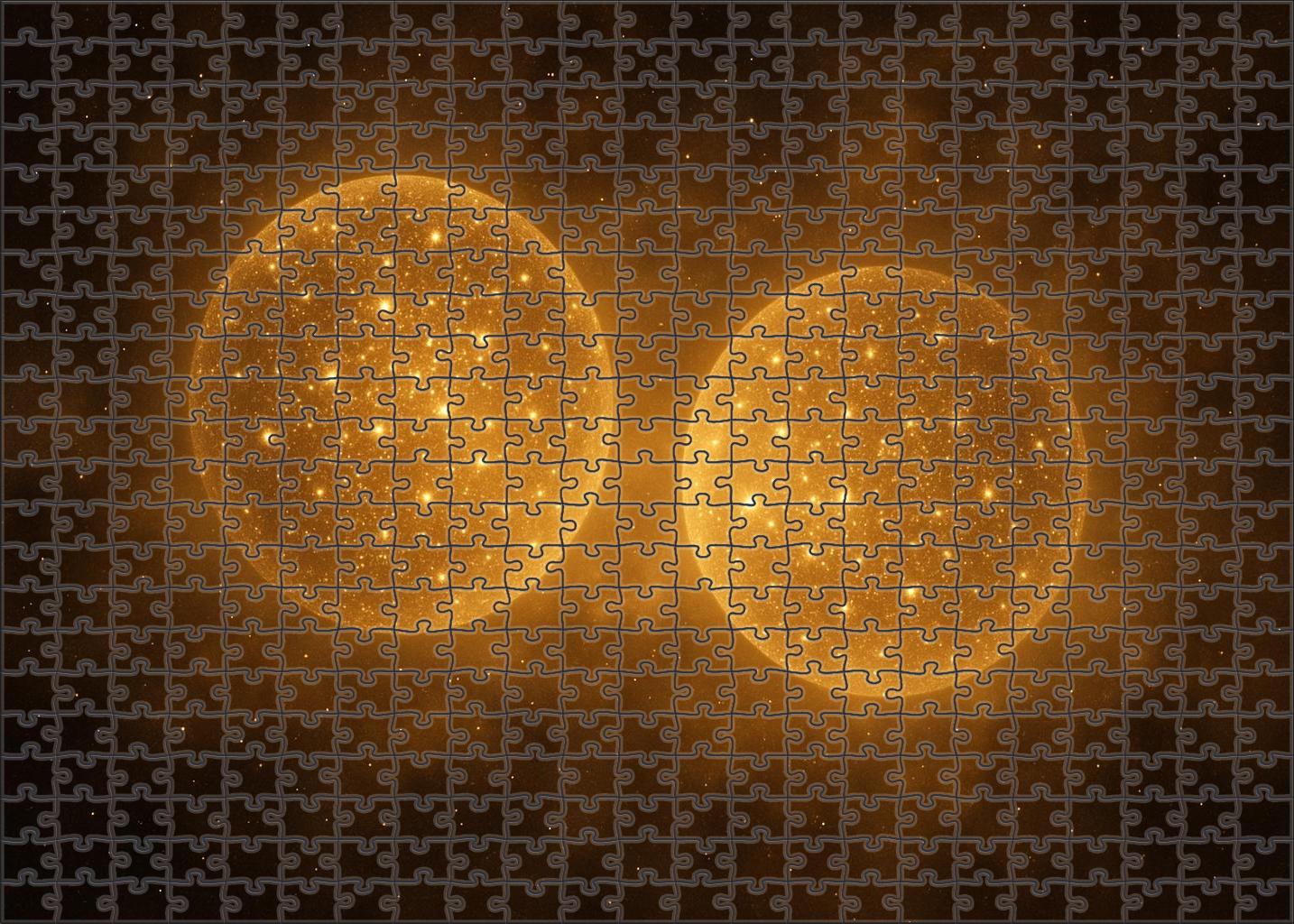 Golden Dawn Of A Binary Star Cluster Unique Puzzle Design