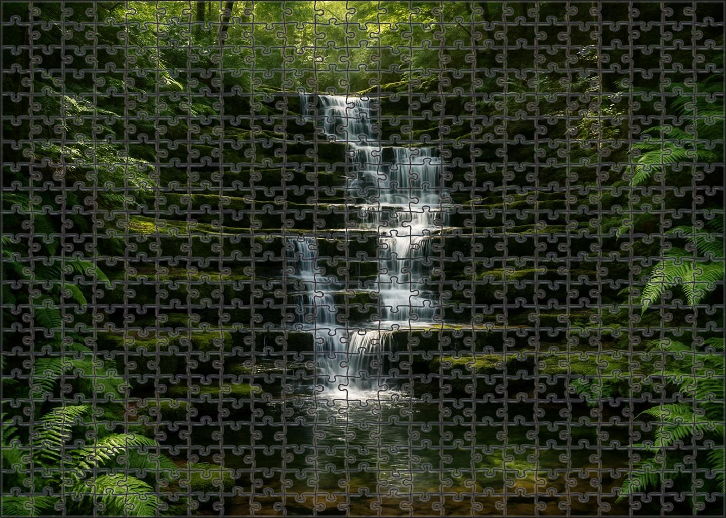 Emerald Stairway Falls Custom Jigsaw Puzzle
