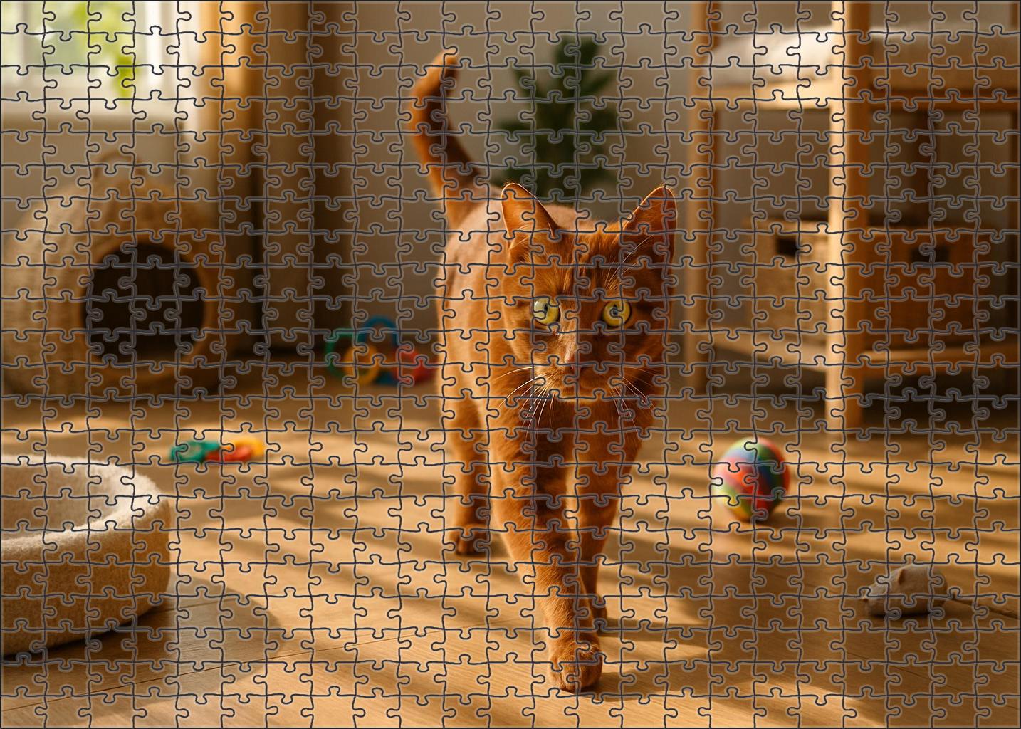 Copper Glint Short Rust Coat With Lively Curiosity Puzzle Fun