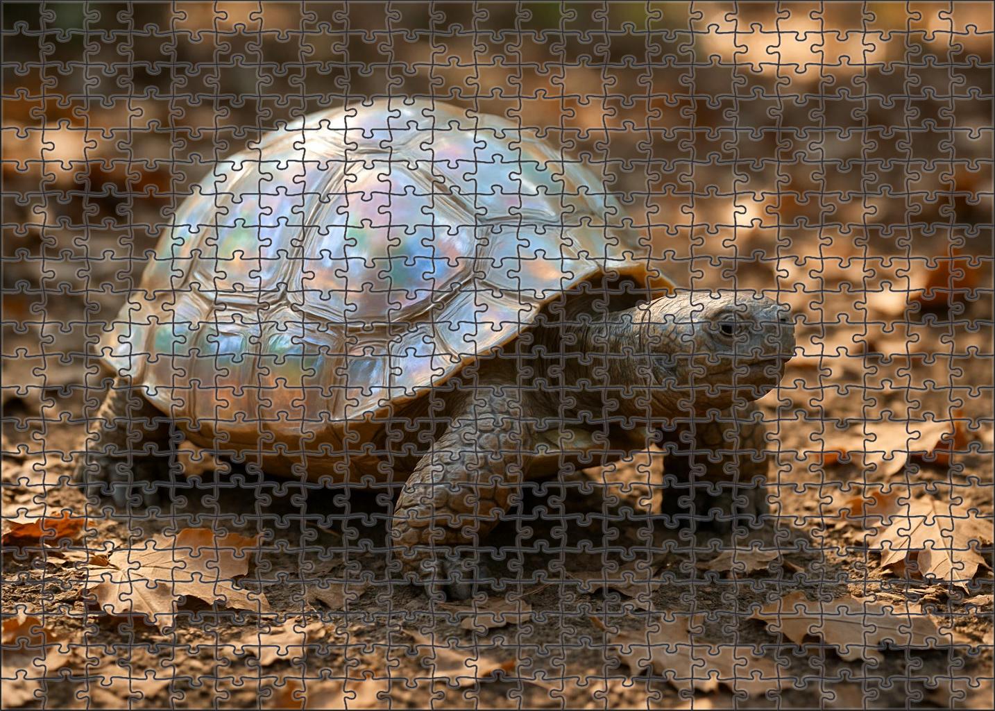 Pearl-backed Tortoise Slow-moving Reptile With Iridescent Shell And Herbivorous Diet Puzzle Collection