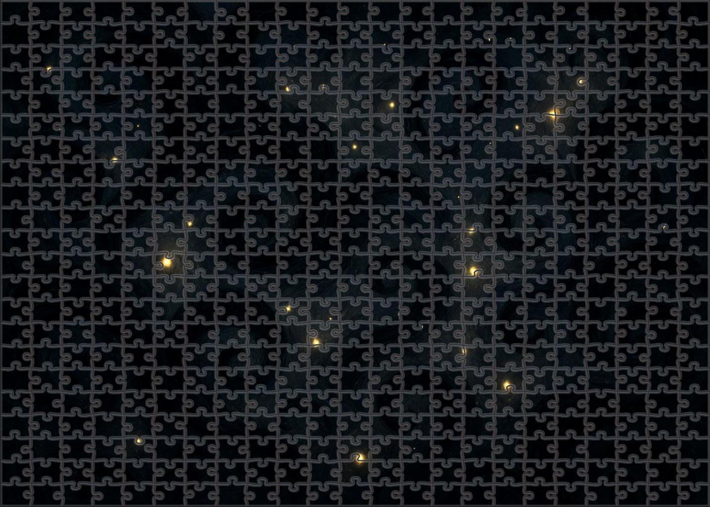 Veil Of Floating Ink And Fireflies 200 Piece Puzzle