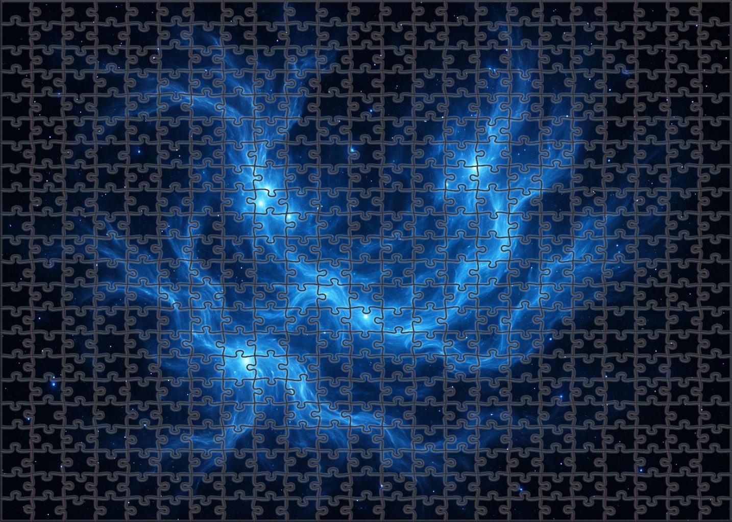 Electric Blue Nebula Veil 100 Piece Puzzle
