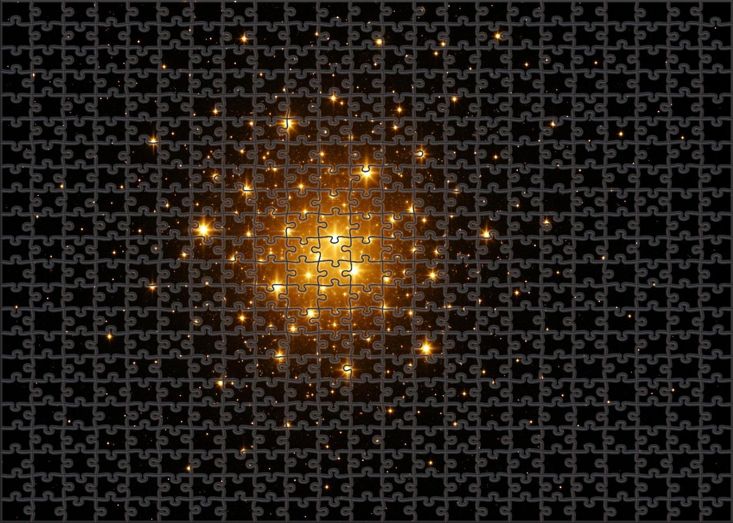 Golden Star Cluster Glow Custom Jigsaw Puzzle