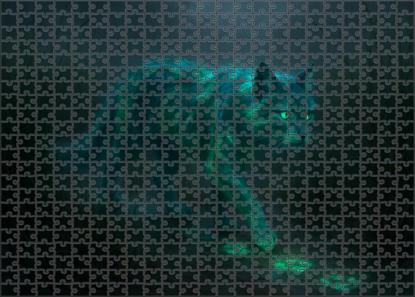 Luminous Mirecat Bioluminescent Stalker Of The Swamp Premium Puzzle Pieces