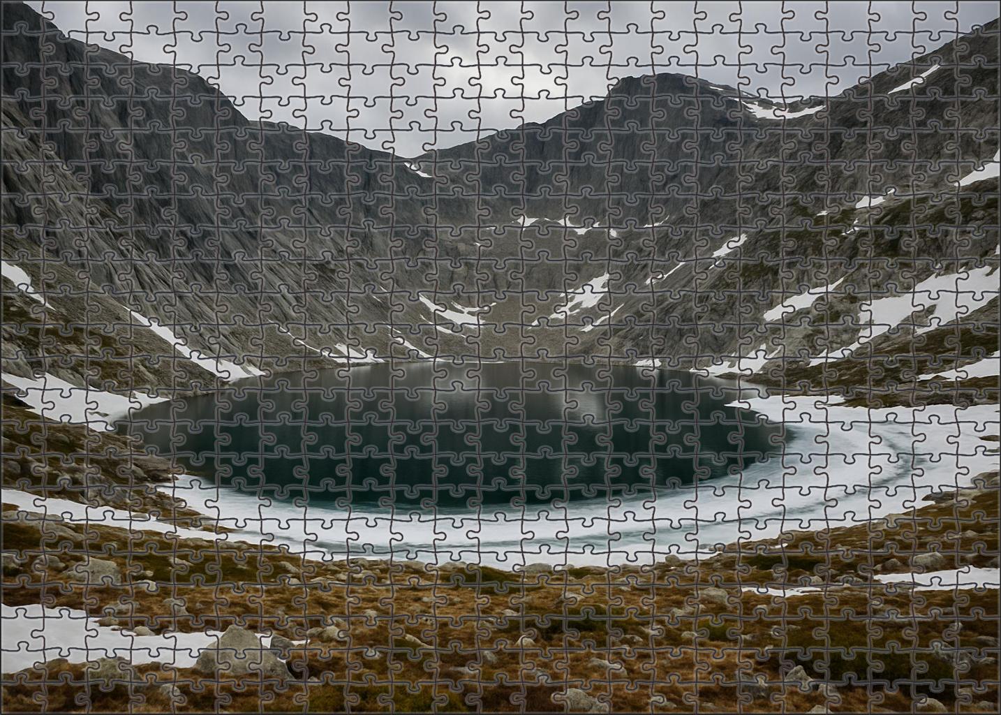Icy Cirque Basin Premium Puzzle Pieces