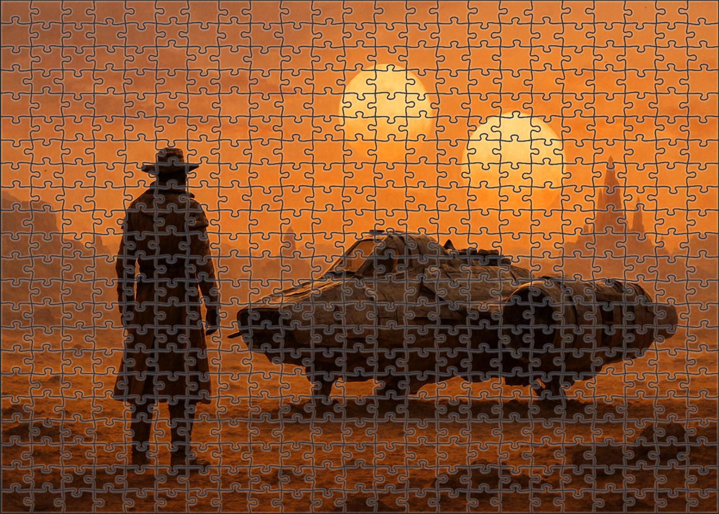 Space Western Outlaw Cosmic Frontier Adventure With Grit And Gunsmoke Premium Puzzle Pieces
