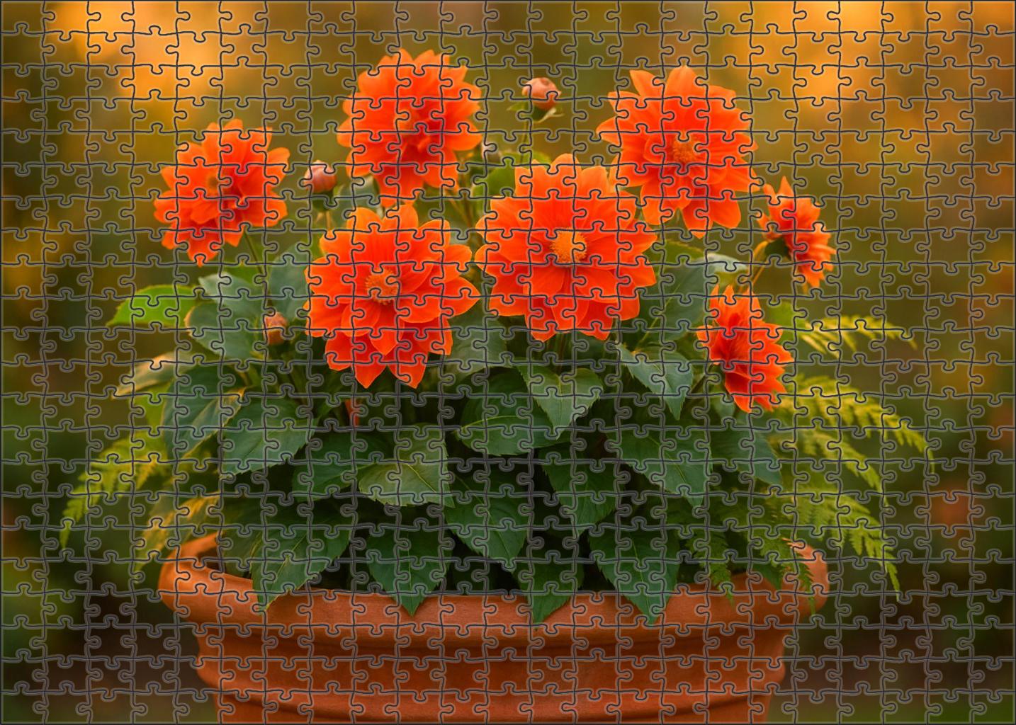 Tropical Sunset Planter Bold Colors With Lush Greenery Family Puzzles