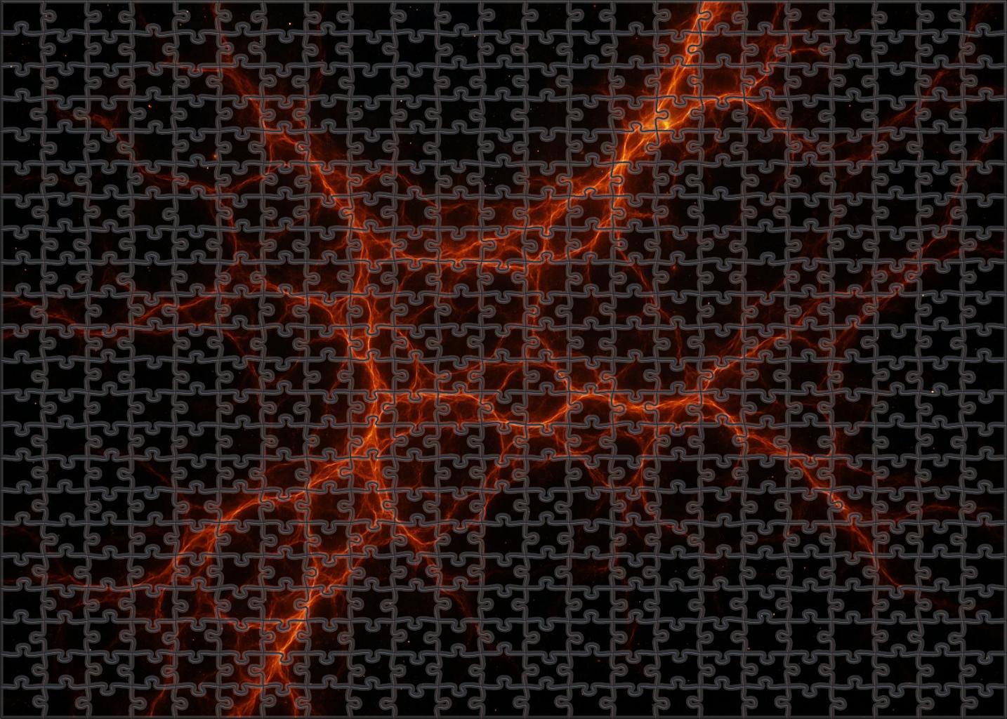 Radiant Ionized Gas Filaments Unique Puzzle Design