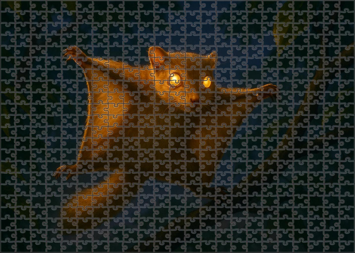 Golden Canopy Glider Agile Mammal With Patagium And Vibrant Fur Premium Puzzle Pieces