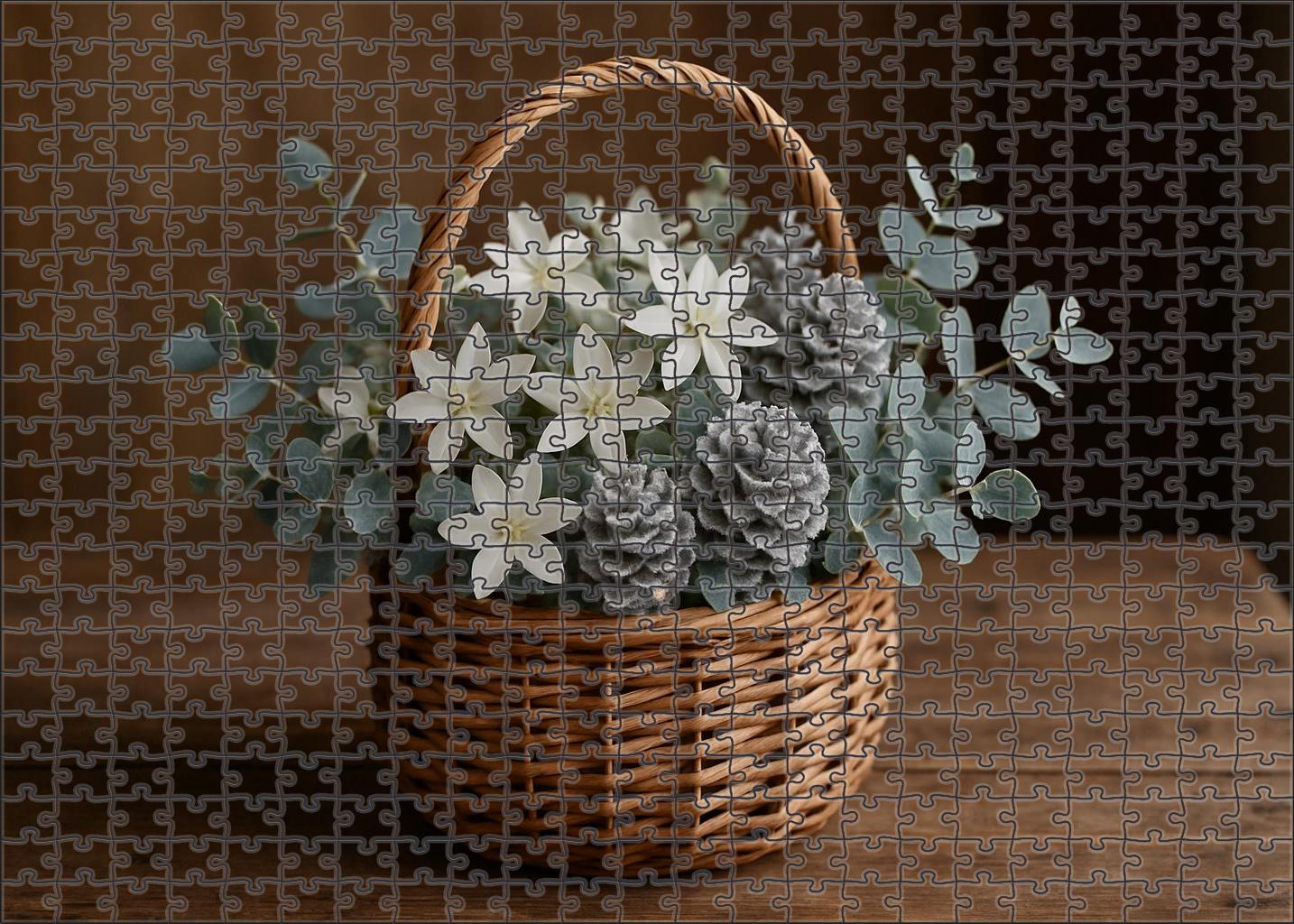 Frost-kissed Winter Basket Puzzle Collection