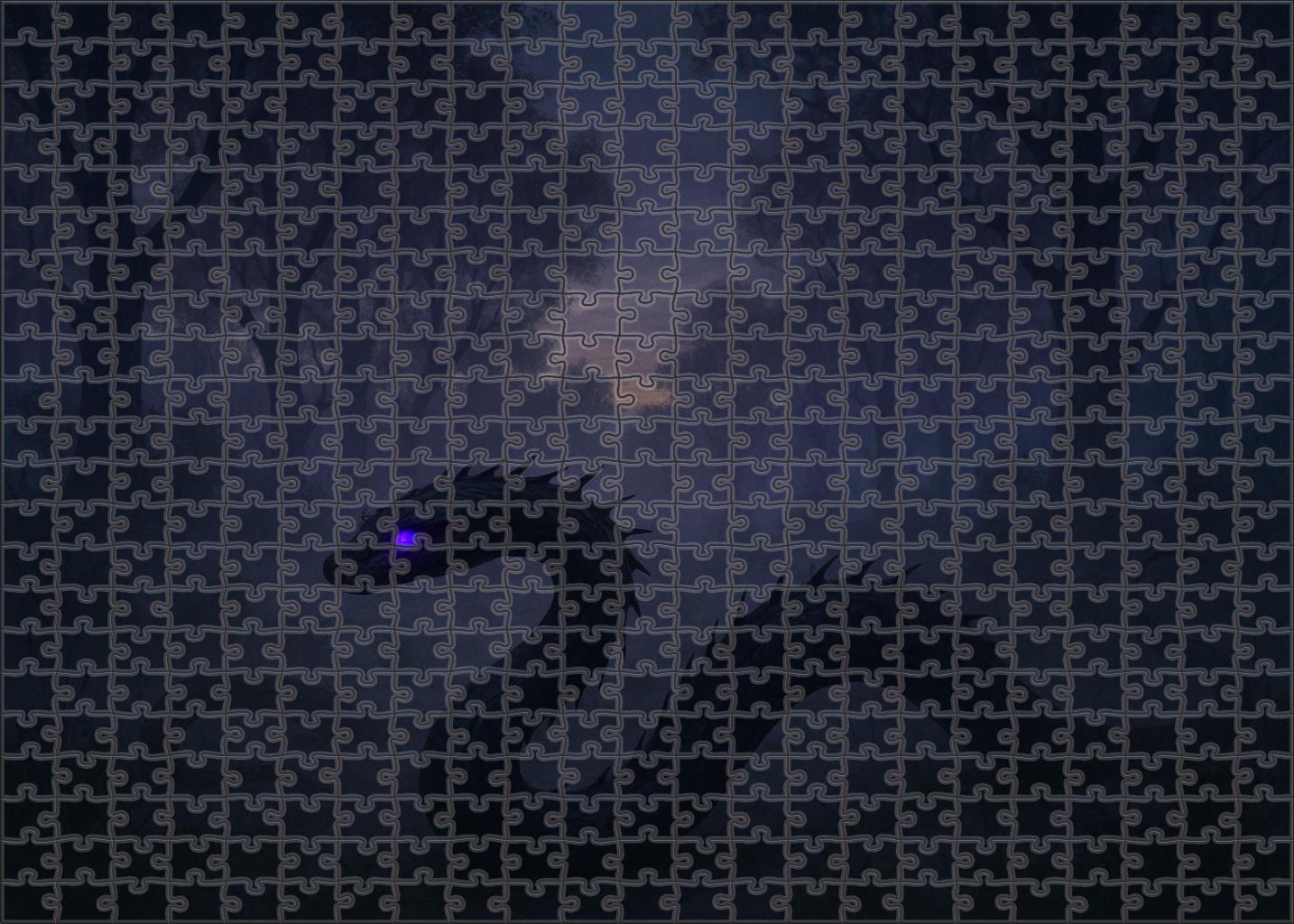 Eclipse Thornwyrm Twilight Serpent With Piercing Violet Eyes Premium Puzzle Pieces